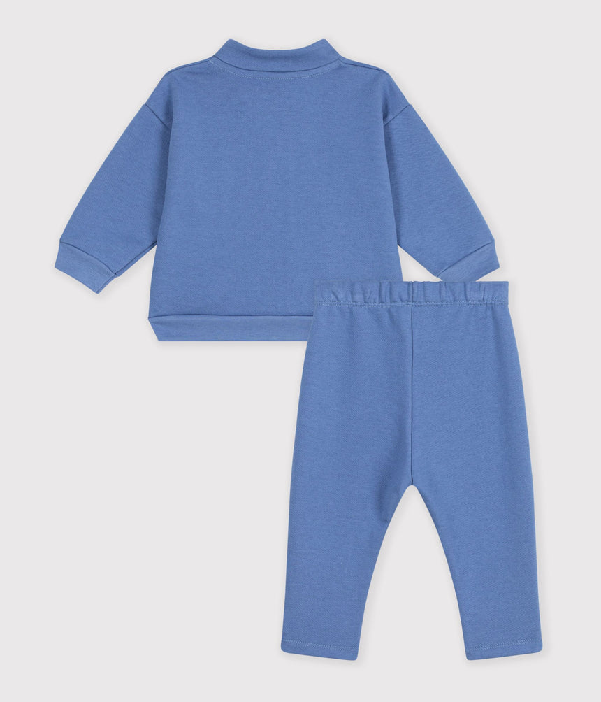BABIES' SWEATSHIRT AND TROUSERS SET IN PLAIN COTTON