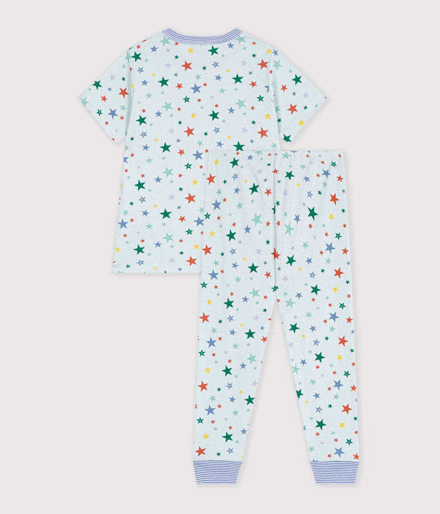 CHILDREN'S PRINTED COTTON PYJAMAS WITH SHORT SLEEVES AND LONG LEGS