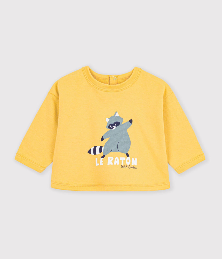 BABIES' ANIMAL PRINT COTTON SWEATSHIRT
