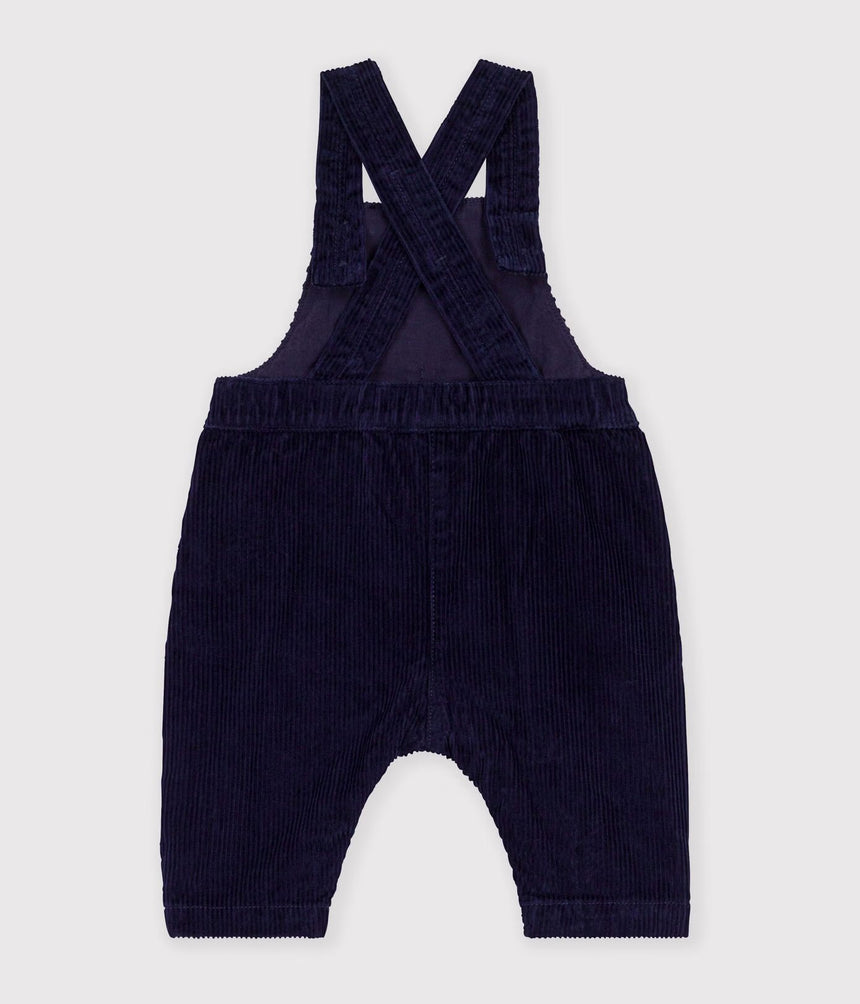 BABIES' LONG-LEG DUNGAREES IN PLAIN CORDUROY