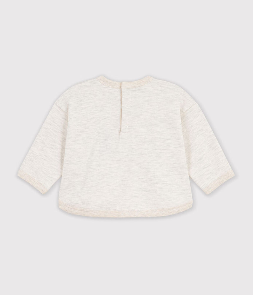 BABIES' PLAIN AND BOAT PATTERNED COTTON SWEATSHIRT