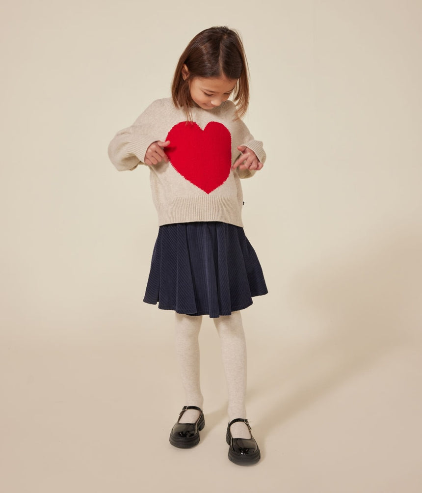 GIRLS' WOOL AND COTTON JUMPER