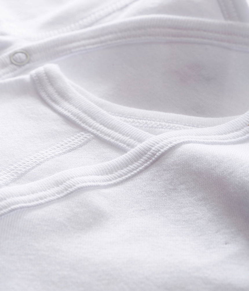 SET OF 2 BABIES' WHITE LONG-SLEEVED NEWBORN BODYSUITS