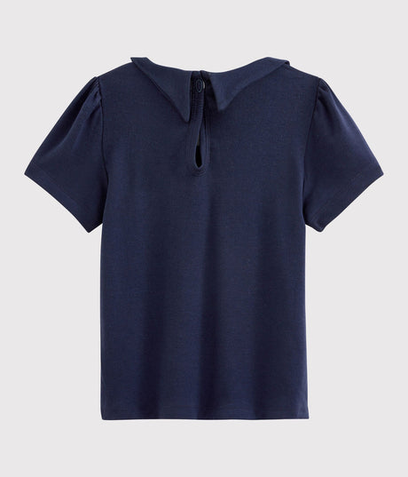 GIRL'S T-SHIRT WITH PETER PAN COLLAR