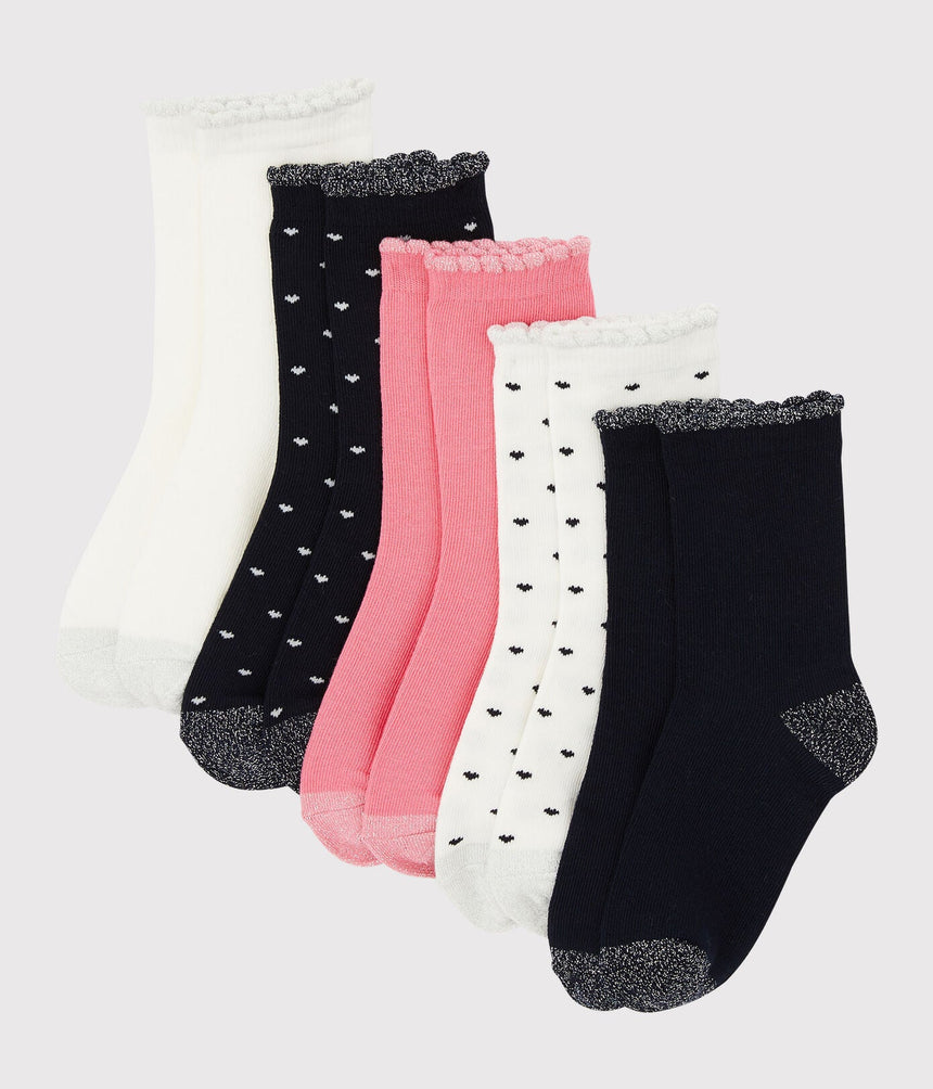 GIRLS' 5 PAIR SOCKS