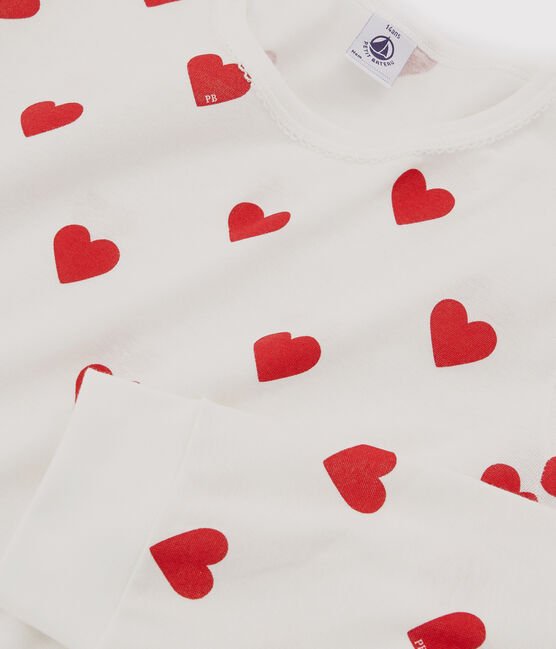 GIRLS HEART PRINT RIBBED PYJAMAS