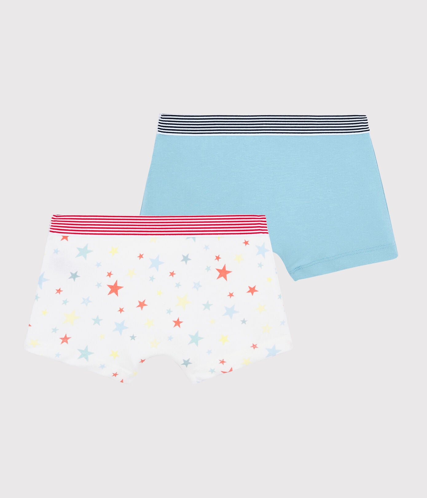 BOYS' MULTICOLOURED STARRY ORGANIC COTTON BOXER SHORTS -2-PACKS BOYS' MULTICOLOURED STARRY ORGANIC COTTON BOXER SHORTS -2-PACKS