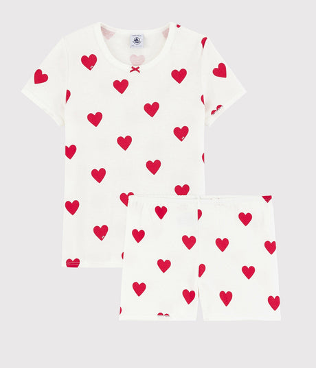 Petit Bateau Pyjama Enfant Imprimé Cœurs en Côte 2 Ans Petit Bateau Pyjama Enfant Imprimé Cœurs en Côte 2 Ans