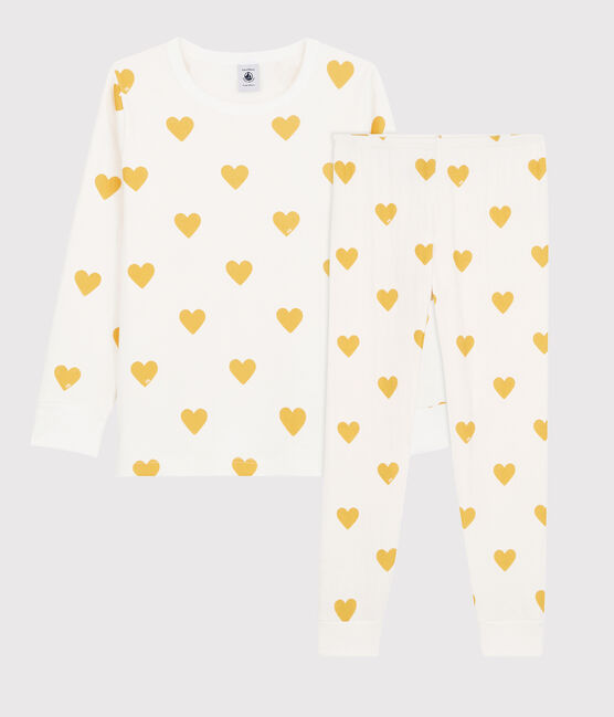 GIRLS HEART PRINT RIBBED PYJAMAS