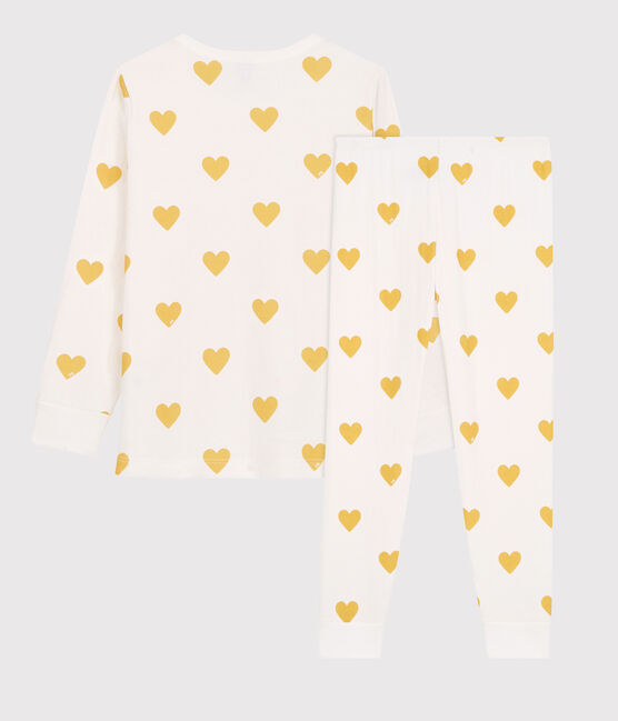 GIRLS HEART PRINT RIBBED PYJAMAS