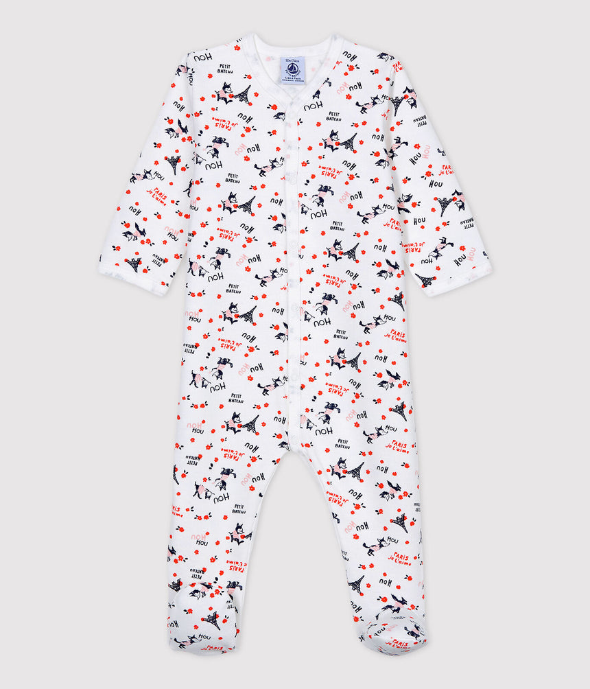 Babies' Paris Organic Cotton Fleece Sleepsuit