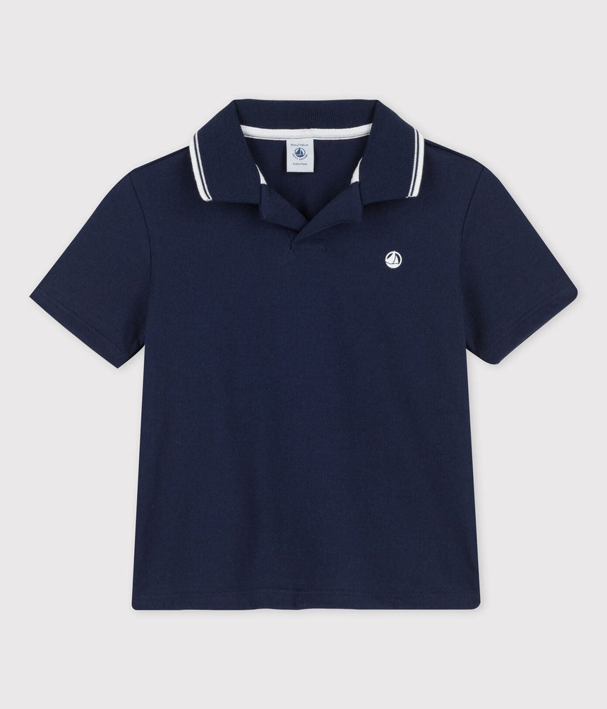 BOYS' SHORT-SLEEVED JERSEY POLO SHIRT