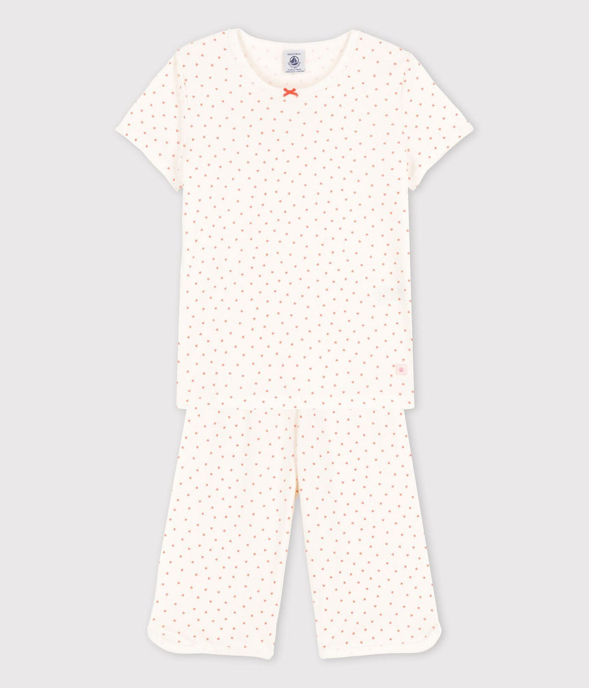 GIRLS HEART PATTERN COTTON PYJAMAS