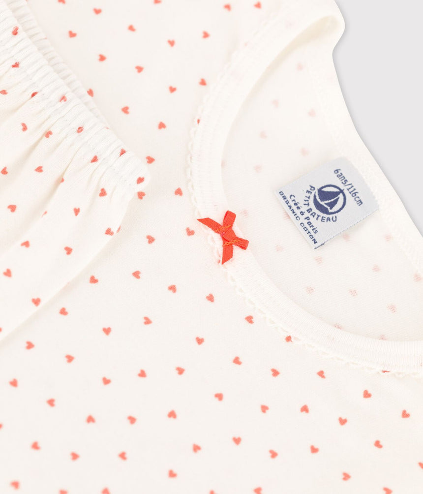 GIRLS HEART PATTERN COTTON PYJAMAS