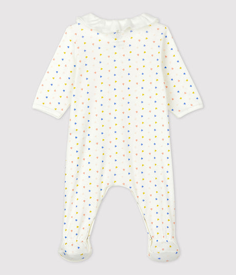 BABIES' ORGANIC HEARTS COTTON SLEEPSUIT