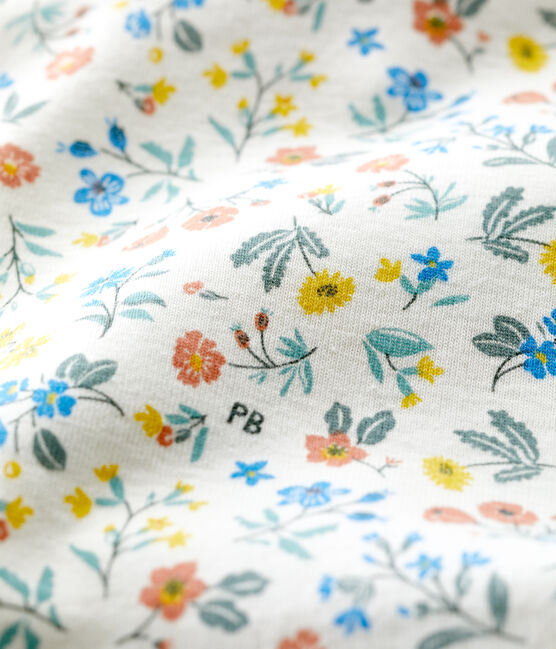 BABIES' COTTON FLORAL PRINT BODYSUIT WITH RUFFLE COLLAR