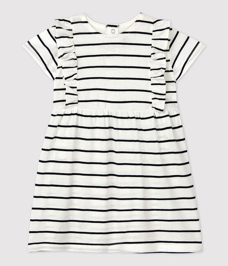 BABIES' SHORT-SLEEVED STRIPED JERSEY DRESS