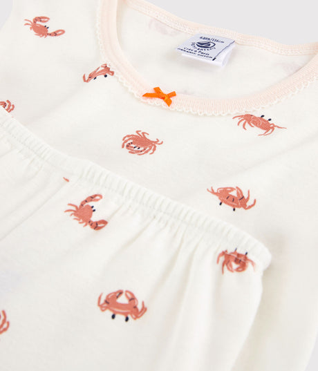 GIRLS' CRAB PRINT COTTON SHORT PYJAMAS