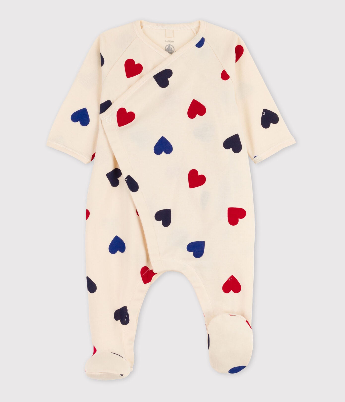 BABIES' HEART PATTERNED COTTON SLEEPSUIT BABIES' HEART PATTERNED COTTON SLEEPSUIT
