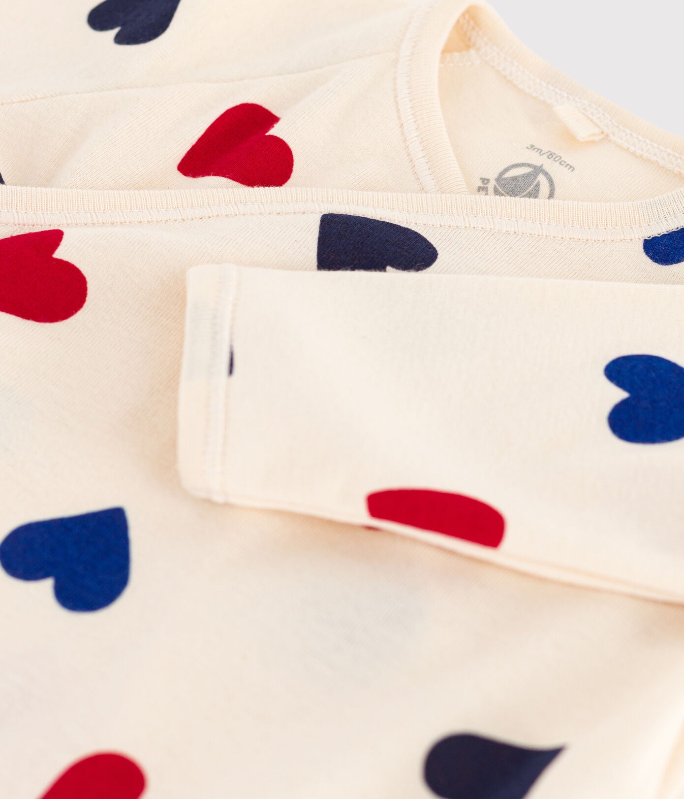 BABIES' HEART PATTERNED COTTON SLEEPSUIT BABIES' HEART PATTERNED COTTON SLEEPSUIT