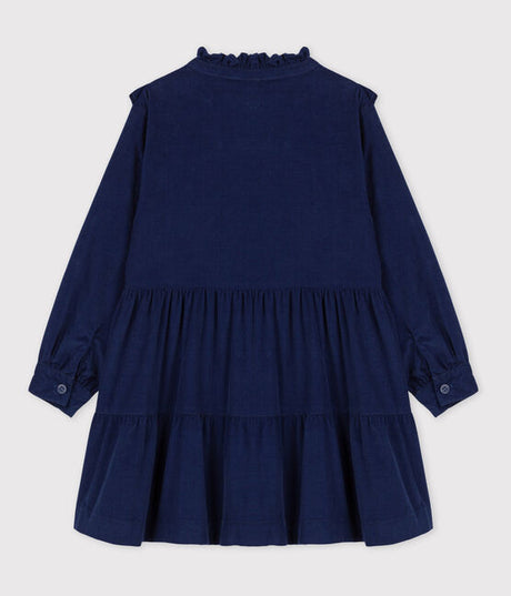 GIRLS' LONG-SLEEVED VELVET DRESS