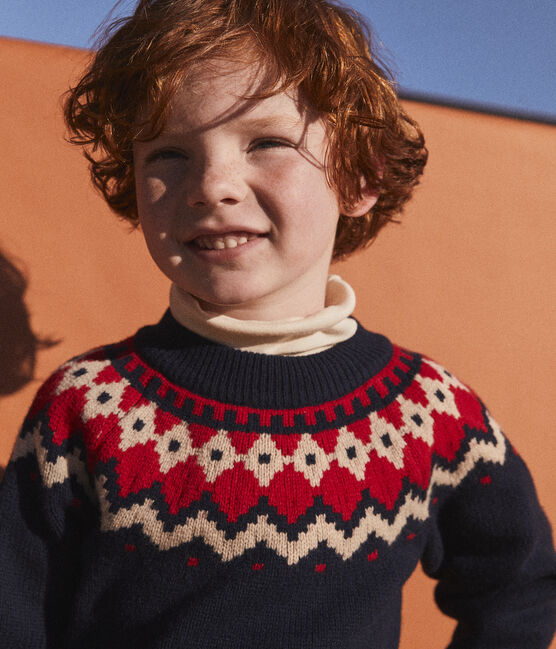 Boys' WooL/Cotton Patterned Knit Pullover