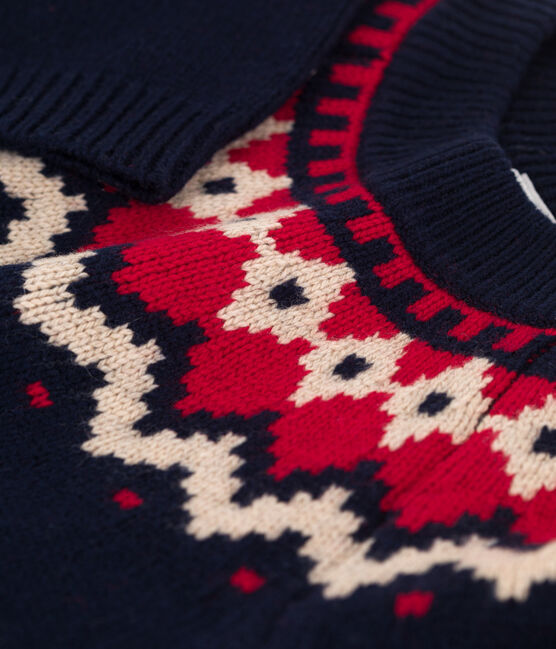 Boys' WooL/Cotton Patterned Knit Pullover