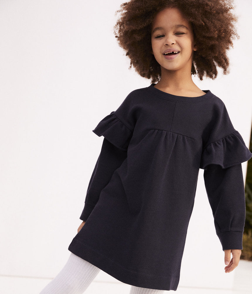 Girls' Long-Sleeved Fleece Dress