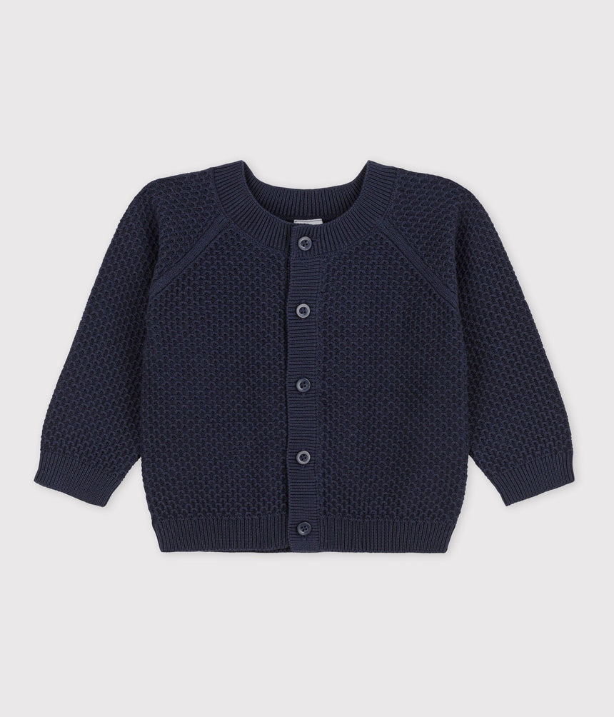 BABIES' COTTON KNIT CARDIGAN