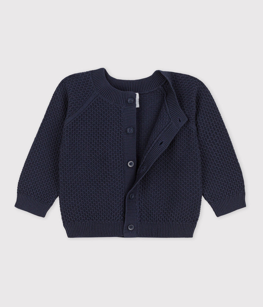 BABIES' COTTON KNIT CARDIGAN