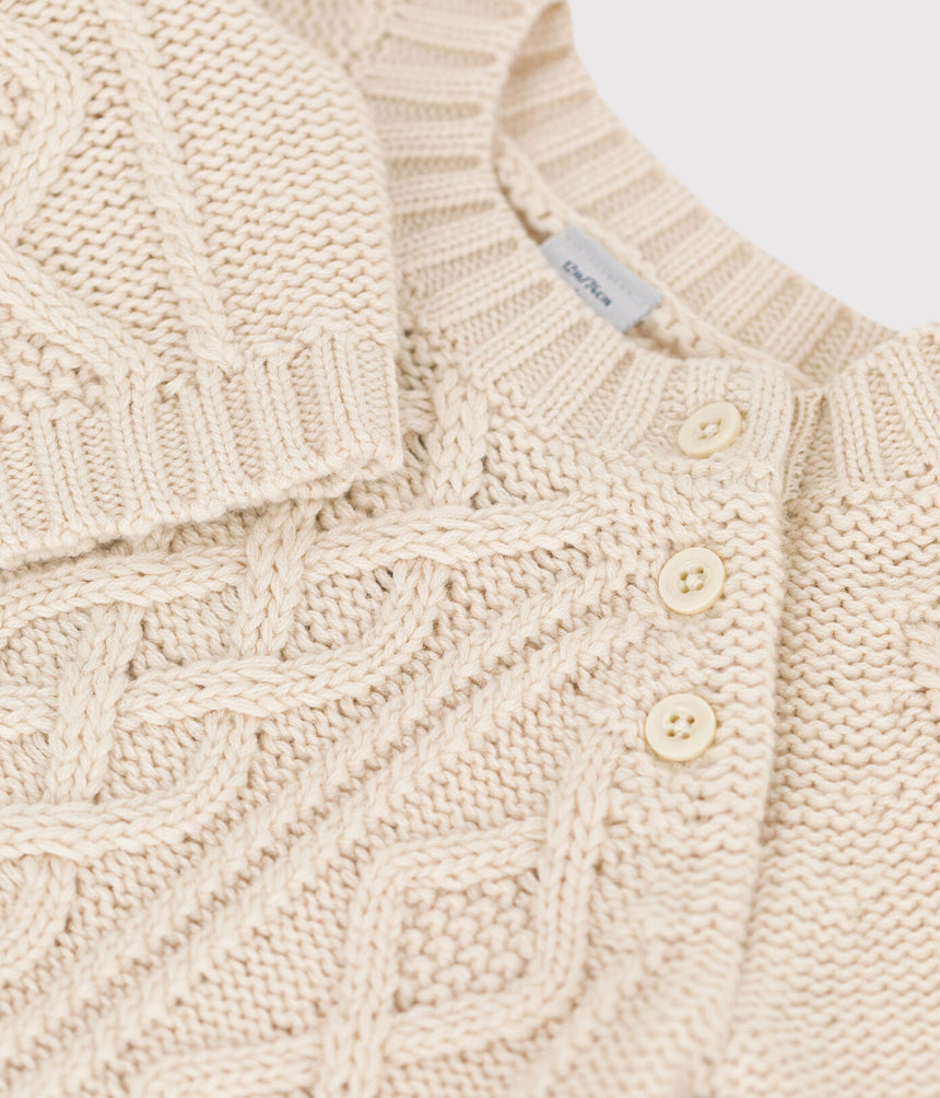 BABIES' JUMPER IN A WOOL AND COTTON KNIT