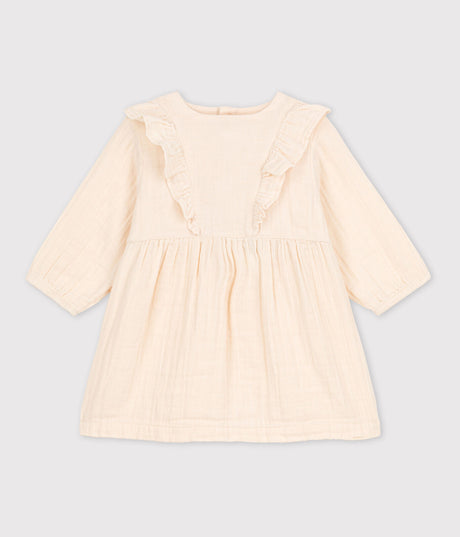 Babies' Long-Sleeved Cotton Gauze Dress