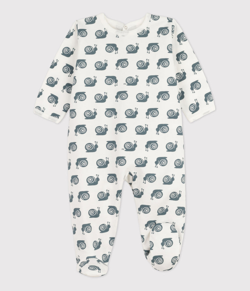 BABIES' SNAIL PATTERNED FLEECE SLEEPSUIT