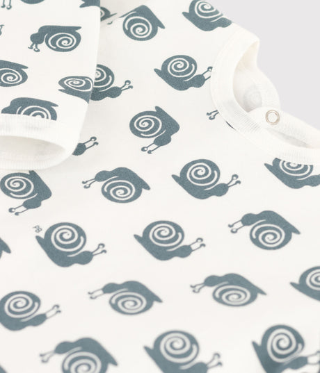 BABIES' SNAIL PATTERNED FLEECE SLEEPSUIT
