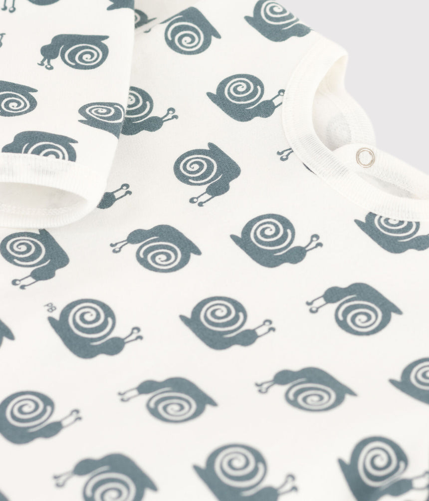 BABIES' SNAIL PATTERNED FLEECE SLEEPSUIT