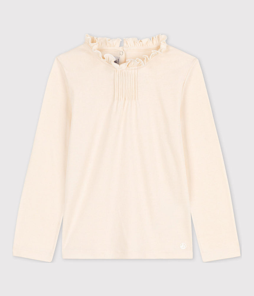 GIRLS' LONG-SLEEVED COTTON T-SHIRT