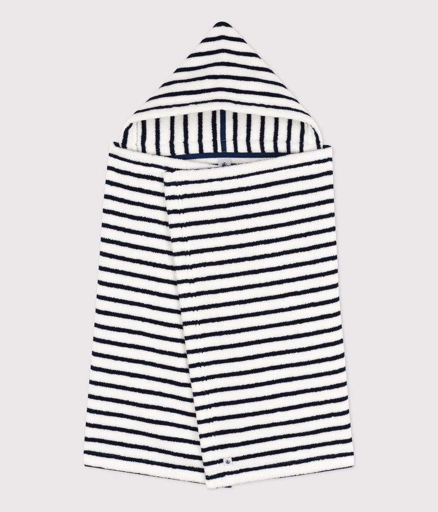 BABIES' STRIPED TERRY BATH CAPE