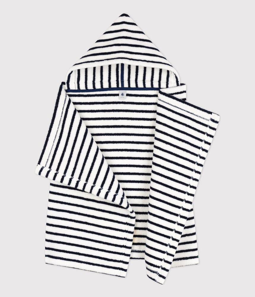 BABIES' STRIPED TERRY BATH CAPE