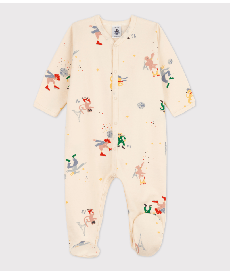 Babies' Paris Themed Fleece Sleepsuit