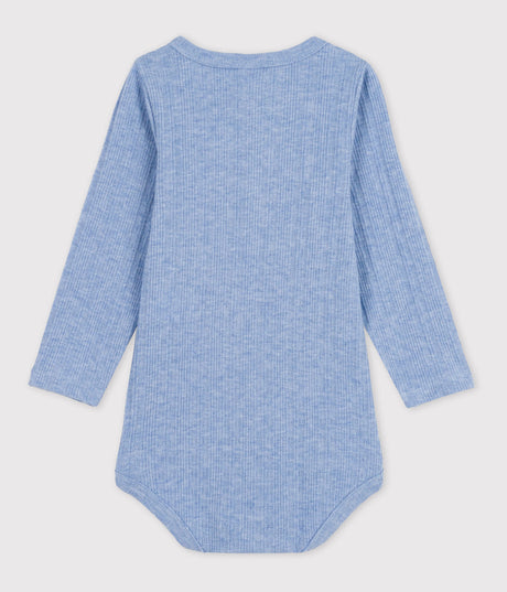 Babies' Long-Sleeved Cotton Henley Bodysuit