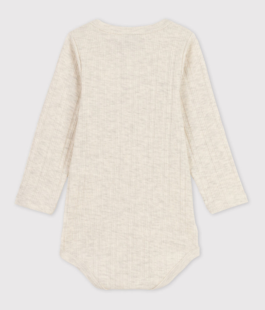 Babies' Long-Sleeved Cotton Henley Bodysuit