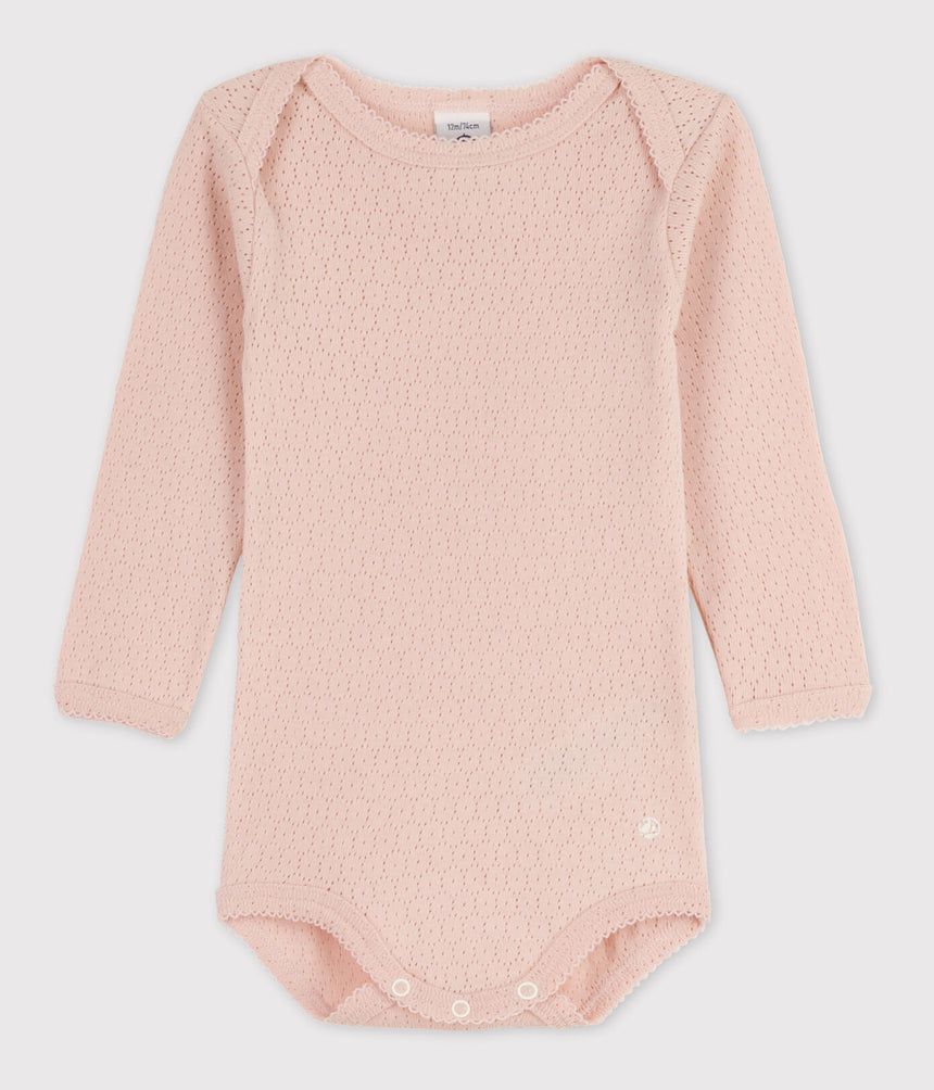 Babies' Long-Sleeved Openwork Bodysuit