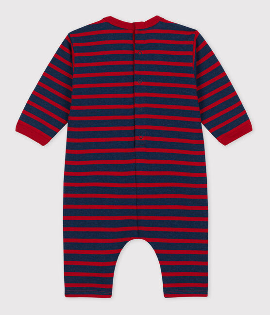 Babies' Thick Jersey Stripy Breton Jumpsuit