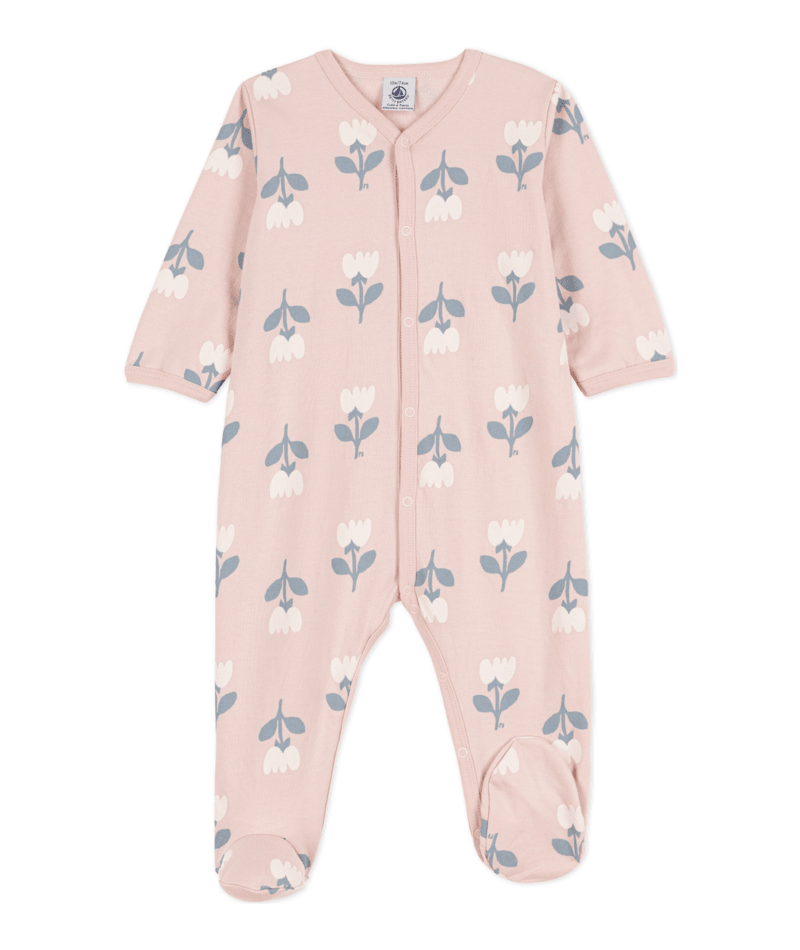 BABY GIRLS' PATTERNED FLEECE SLEEPSUIT