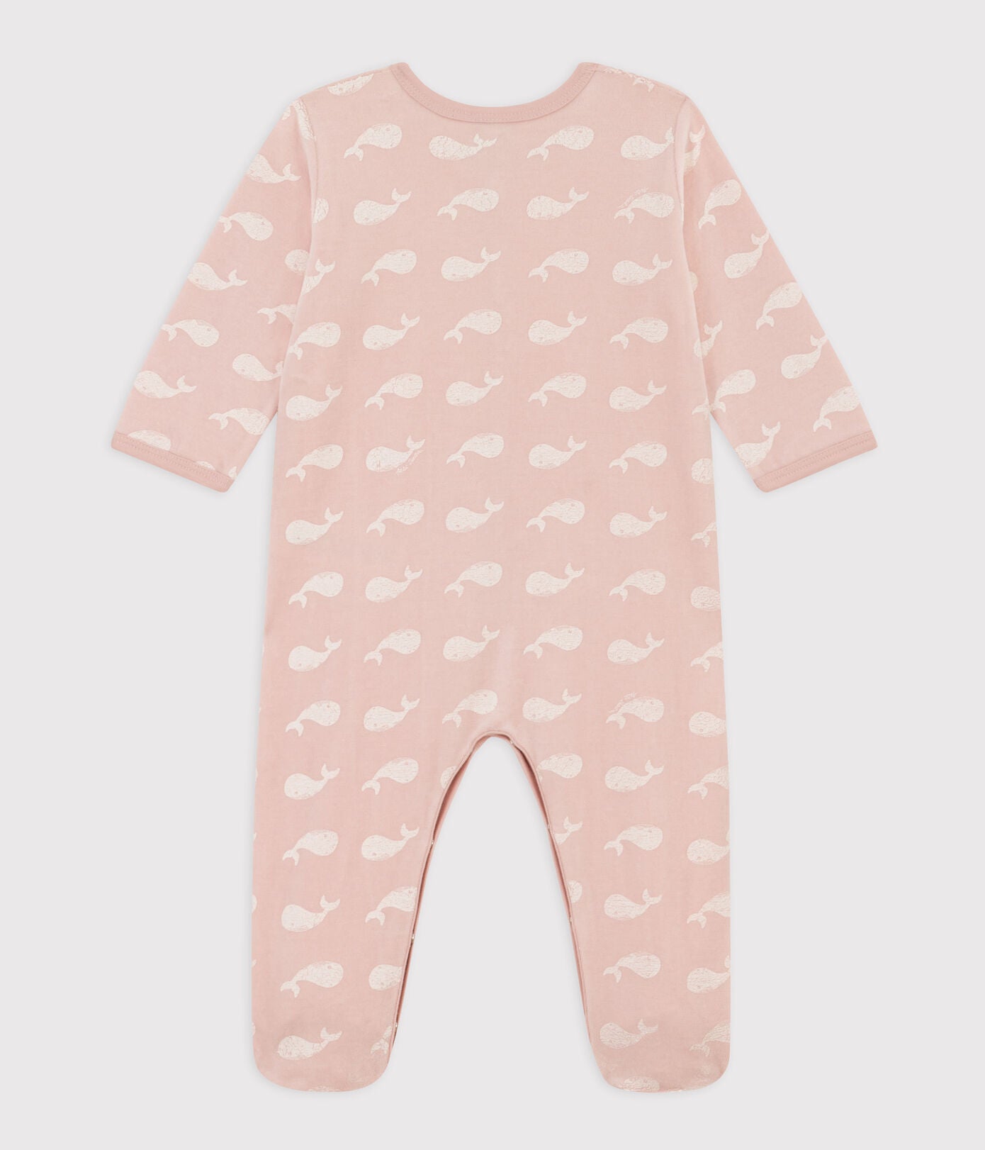 VELOUR PINK WHALE SLEEPSUIT VELOUR PINK WHALE SLEEPSUIT