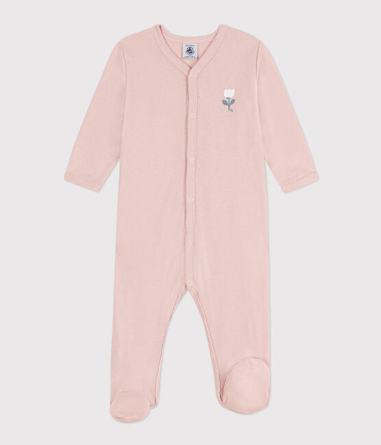 Pink Cotton Sleepsuit