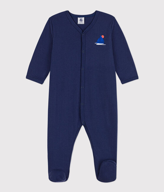 BLUE COTTON SLEEPSUIT