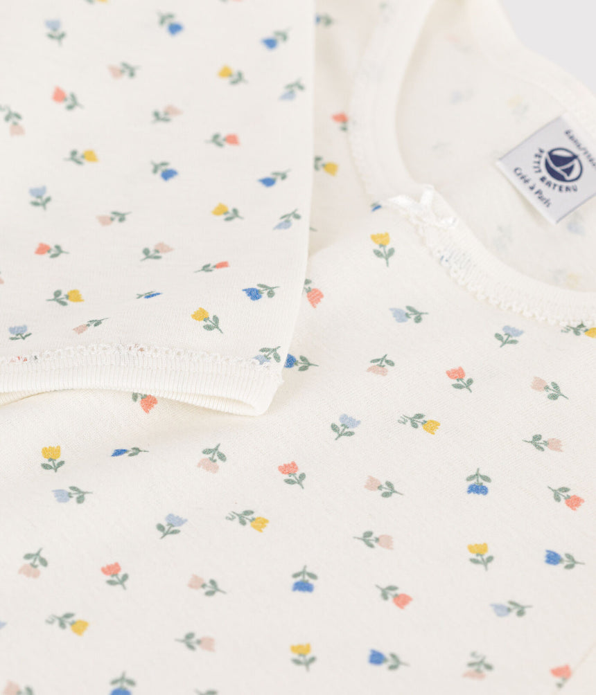 GIRLS' FLORAL COTTON PYJAMAS