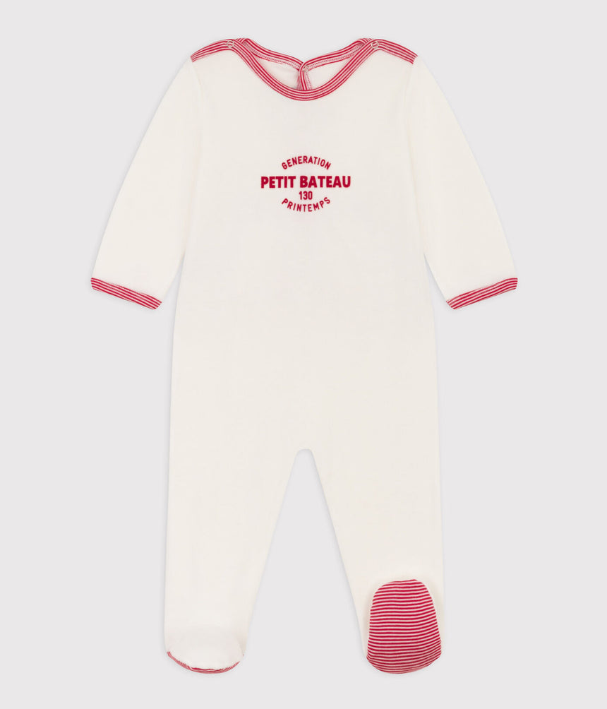 BABIES' 130 YEARS VELOUR SLEEPSUIT