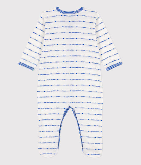 PATTERNED KNIT COTTON SLEEPSUIT